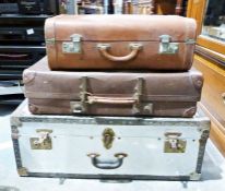 Three travel trunks