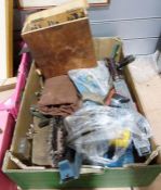 Numerous assorted tools to include hacksaws, planes, drill bits, etc. (3 boxes)