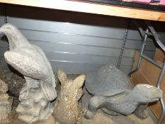 Assortment of garden statues and models