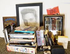 Modern Japanese vase, various videos and CD's relating to Elvis Presley and various china and