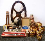 Poole pottery part tea service, a modern cuckoo clock together with various china and household