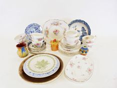 Quantity of Copeland Spode blue and white china ware, a Michael Thorpe studio pottery jug and