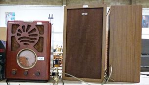 Bush radio and pair of 'Otto' speakers