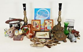 Noritake cut glass vase, a Bohemian-style cut glass basket, various china, glassware and household