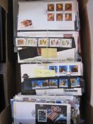 Box of least 400 FDCs from Jersey, Guernsey and Isle of Man (1 box)