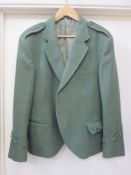 Scottish wool kilt in black, navy, green, light blue and yellow, a gentleman's Scottish wool mid