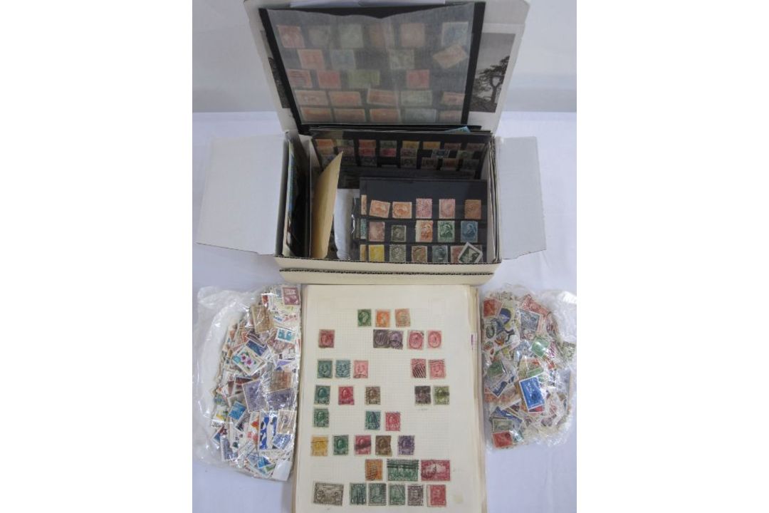 Box with over 100 small and medium stock cards, all with good mint/used Commonwealth stamps, - Image 1 of 2