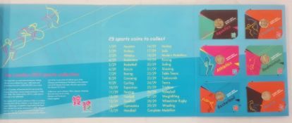 London 2012 50p collection in folder, issued by Royal Mint