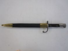 German WWI 1908 Mauser bayonet, Simson & Co Suhl complete with leather scabbard