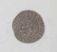 Henry VIII 1509 - 47 half groat, WA by shield, archbishop Wareham Canterbury, weight 1.7g
