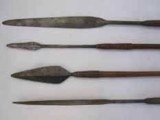 Four assorted spears with wooden handles (4)  Condition ReportApprox. 101cm, 118cm, 139cm and