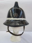 Gloucester City Fire Brigade helmet in black with white stripe