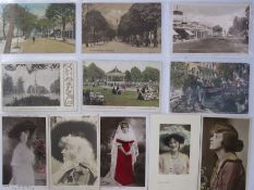 Approximately 142 20th century postcards including actresses and Cheltenham (1 box)