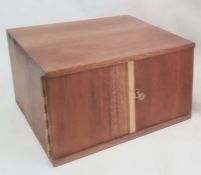 Peter Nichols Mascle mahogany coin cabinet,14 trays with velvet inlays, 30cm x 30.5cm