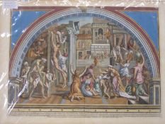 Aquila Faraone Francesco, circa 1676-1740 after Raphael Handcoloured engravings  