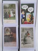 Two small albums of 20th century postcards, novelty cards, various locations to include Plymouth,