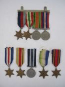 Nine WWII British War medals