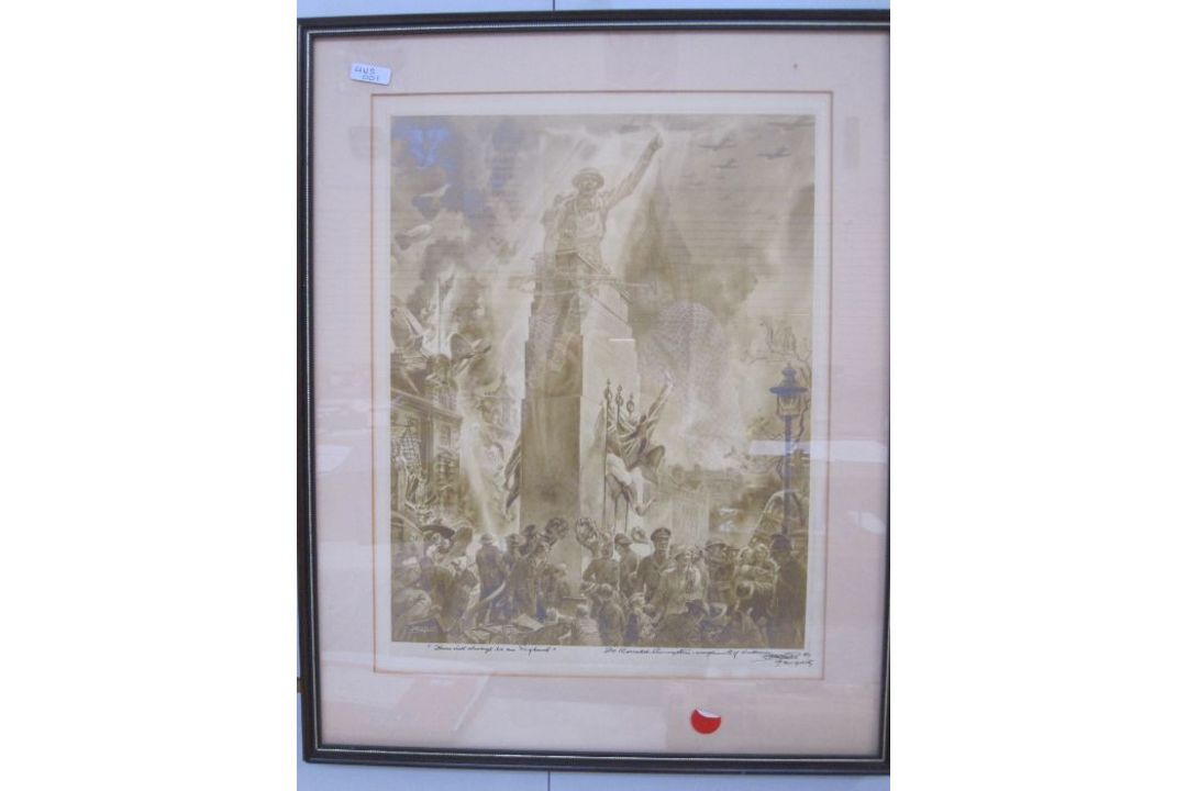 Heaslip (1898-1970) Aquatint  "There Will Always Be An England", signed to the margin and dated