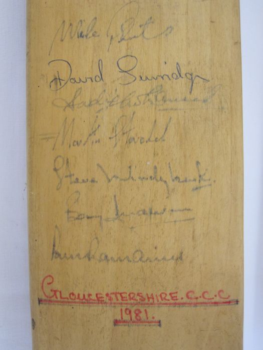 Two Duncan Fearnley cricket bats, both with signatures, one Gloucester CCC 1981, the other - Image 7 of 7