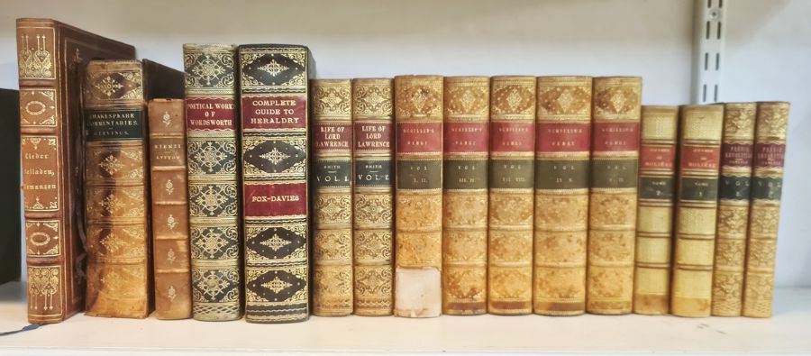 Bindings to include:- "The Poetical Works of Wordsworth", with armorial crest to front board
