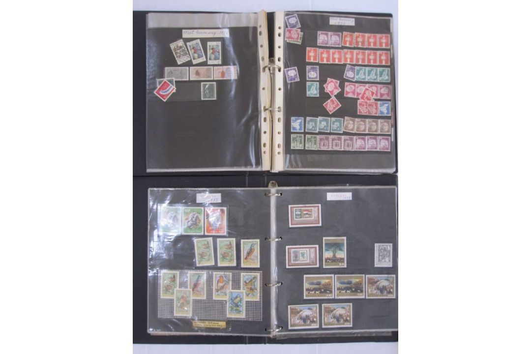 Bag of 15 albums/stockbooks including printed Windsor album and a few stamps in most items (1 box) - Image 1 of 5
