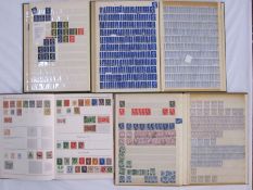Albums of GB used and unused stamps, some first day covers and foreign stamps (1 box)
