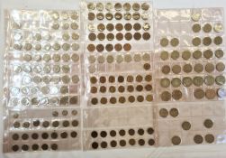 Album (WH Smiths) of mixed UK and foreign coins from Queen Victoria to 1970's, containing silver,