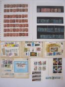 Box with at least 200 Queen Victoria 1d reds (plating condition), some 2d blues, old album, much