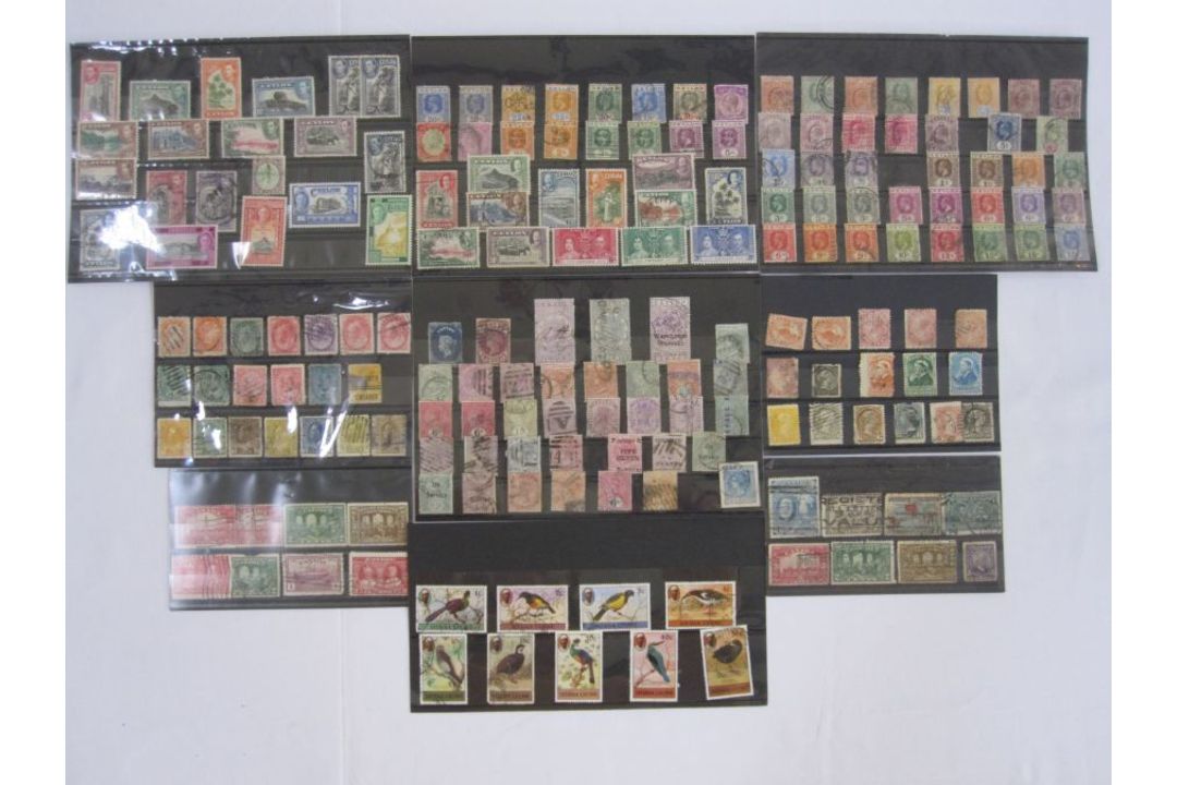 Box with over 100 small and medium stock cards, all with good mint/used Commonwealth stamps, - Image 2 of 2