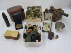 Collection of military badges, buttons, two military prints, two military photos and other items