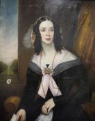 British school (19th century)  Oil on canvas Pair of half-length portraits, gentleman seated in