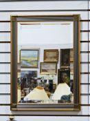 Modern rectangular mirror in painted frame, 58cm x 43cm