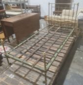 Tubular brass single bed frame