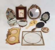 Barbola mirrors, small gilt framed oval mirror, picture frames and similar items (1 box)
