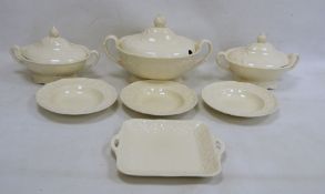 Masons 'Oak' pattern part dinner service and four Masons 'Brocade' candlesticks