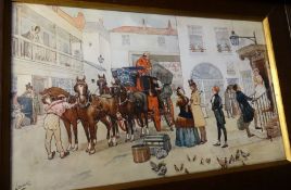 After Ludovici Print Mr Pecksniff leaves for London, together with one further print after