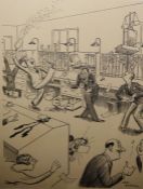 H M Bateman Black and white print 