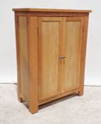 20th century oak two-door cupboard enclosing shelves, 75cm x 101cm
