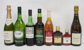 14 bottles of wines and spirits (various sizes) to include three 1l Croft Original Sherry