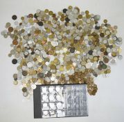 One large bag and a half filled folder of coins