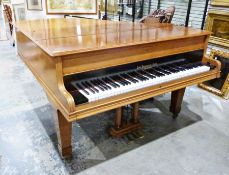 John Broadwood & Sons of London cross strung baby grand piano in walnut case, on square section