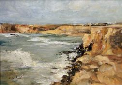 M Marchant (20th century school) Oil on board Coastal seascape, signed lower left, 21cm x 30cm