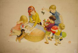 British school (mid 20th century) Watercolour  