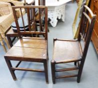 Set of four similar oak country-type chairs (4)