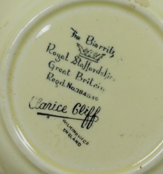 Pair of Royal Doulton dishes modelled as mermen holding shells, 10cm high, a Clarice Cliff pottery - Image 2 of 2