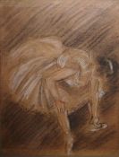 School of Degas Pair pastel drawings Studies of ballet dancers, the larger 27cm x 19cm (2)