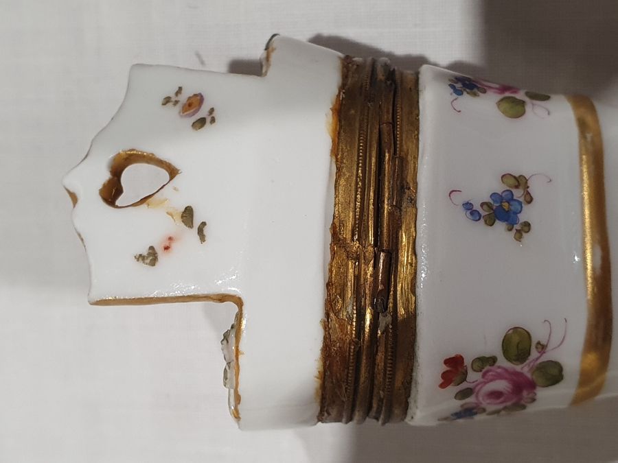 Two Meissen porcelain miniature trefoil pedestal bowls, relief floral spray and bug decorated, - Image 21 of 27