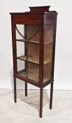 Mahogany and satinwood strung display cabinet with astragal glazed door enclosing three shelves,