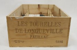 Half case (6 bottles box, top missing)  les Tourelles de Longueville Pauillac 1996 (6)