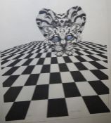 Katherine Rolfe (contemporary) Limited edition print  Crouching ocelot, no.8/50, signed in pencil